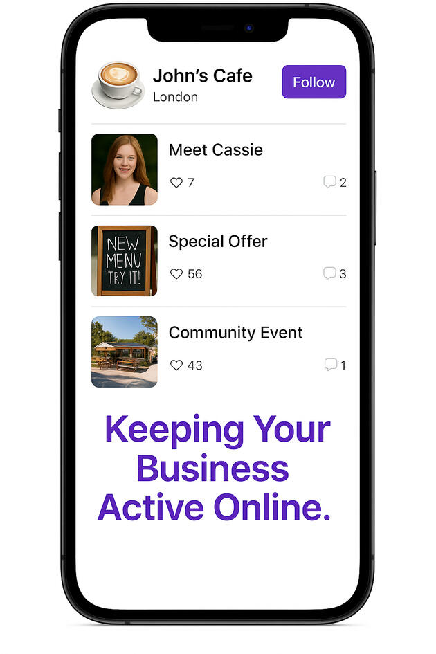 SocialMediaManagement An active local business in London, posting consistent and relevant content.
